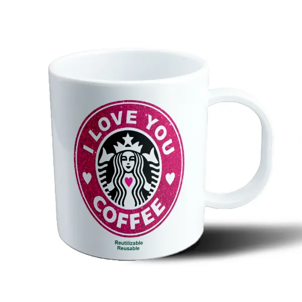 Taza de Plástico StarBucks I Love You Coffee