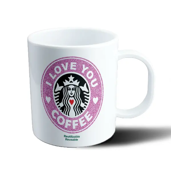 Taza de Plástico Starbucks I Love You Coffee