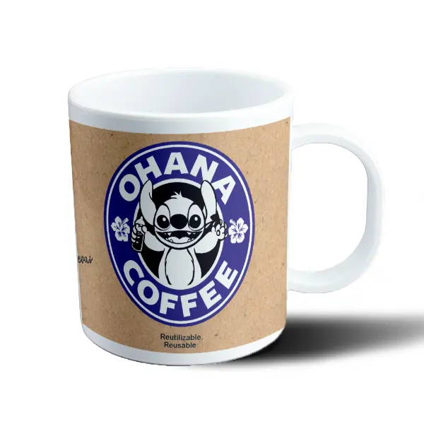 Taza de Plástico Lilo & Stitch Ohana Coffee