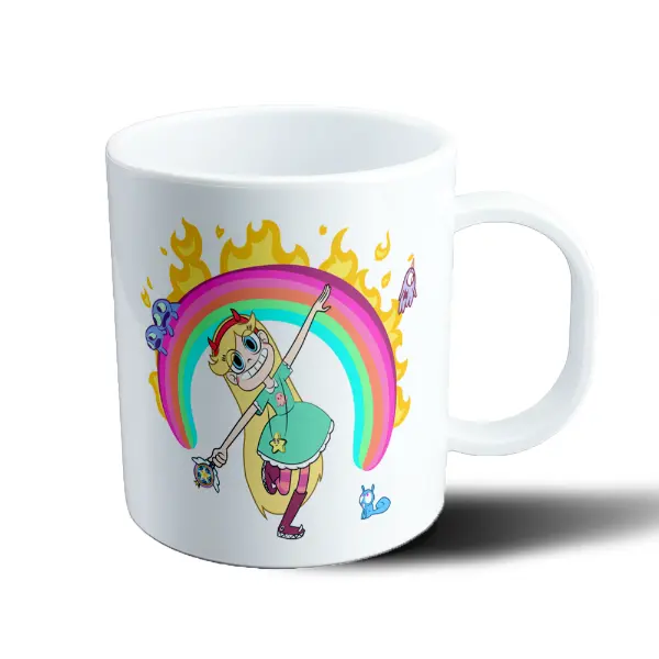 Taza de Plástico Star Butterfly Arcoíris y Fuego