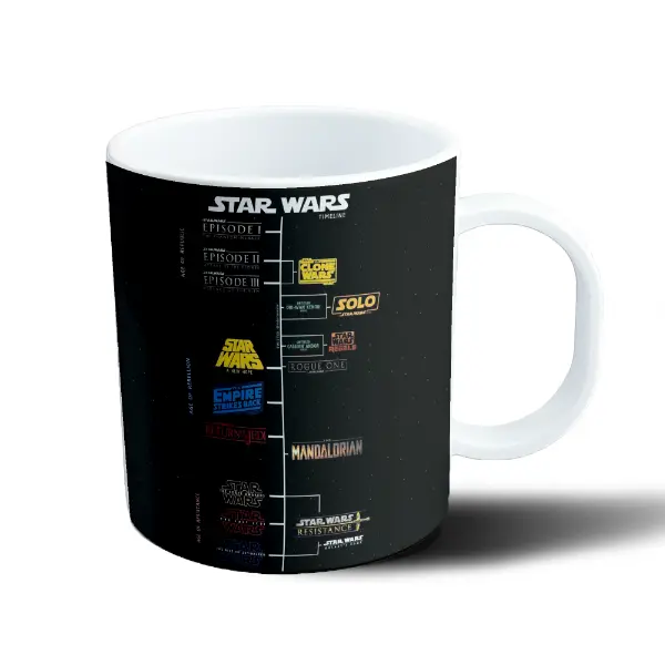 Taza de Plástico Star Wars Timeline Cronología de Películas y Series
