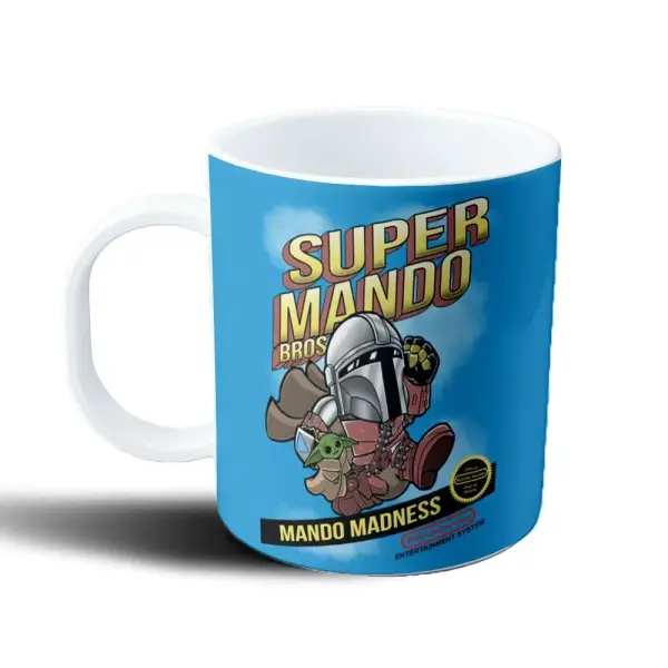 Taza de Plástico Star Wars Mandalorian Super Mando Bros Mando Madness