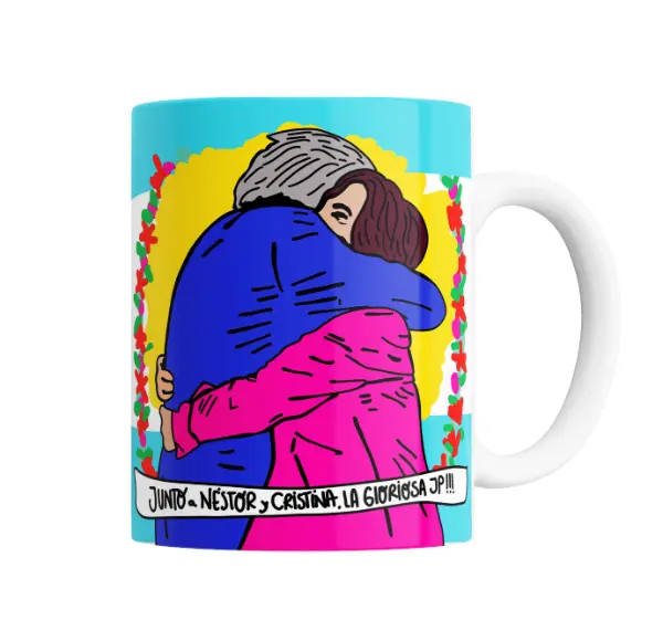 Taza de Cerámica Cristina y Néstor Abrazo La Gloriosa JP