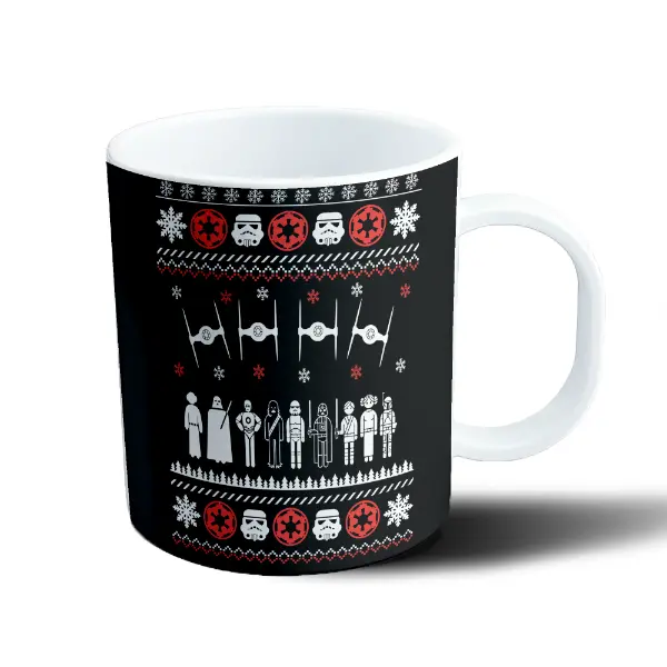 Taza de Plástico Star Wars Navidad Personajes y Tie Fighters