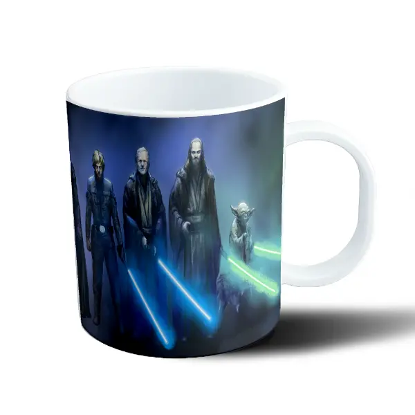 Taza de Plástico Star Wars Villanos y Jedi Sables de Luz