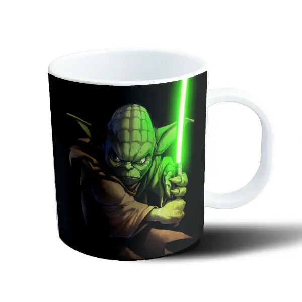 Taza de Plástico Star Wars Yoda con Sable de Luz