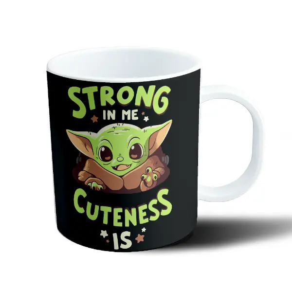 Taza de Plástico Star Wars Baby Yoda Strong in Me Cuteness Is