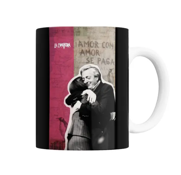 Taza de Cerámica Cristina Kirchner La Cámpora Abrazo Amor con Amor se Paga