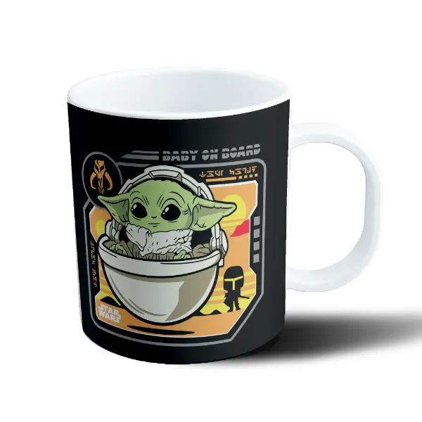 Taza de Plástico Star Wars Baby Yoda Baby on Board