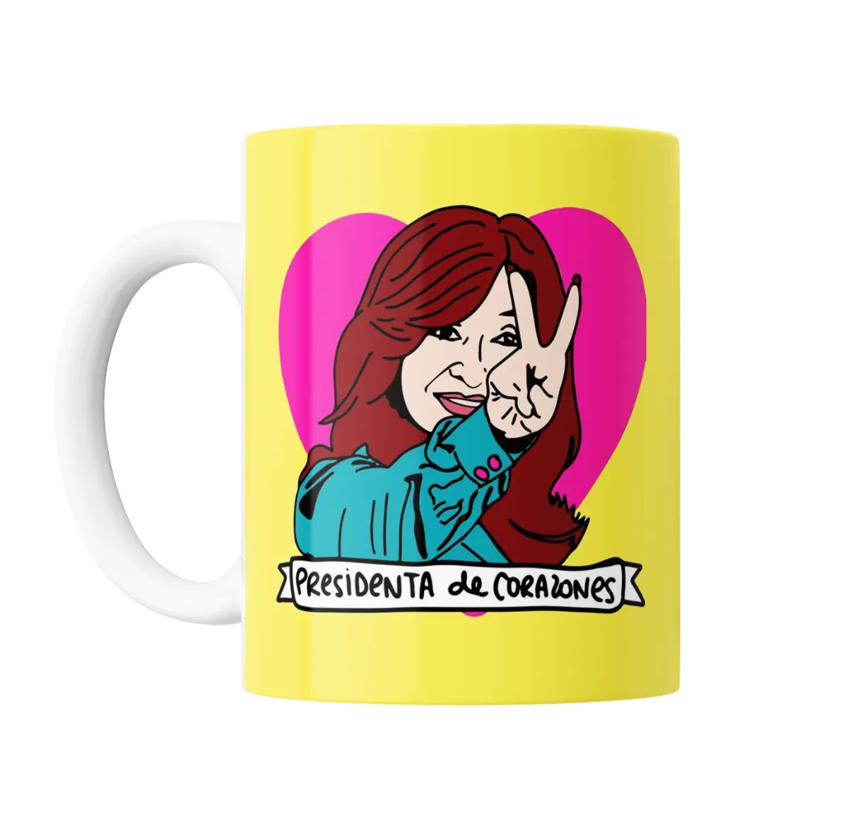 Taza de Cerámica Cristina Presidenta de Corazones - vista 2