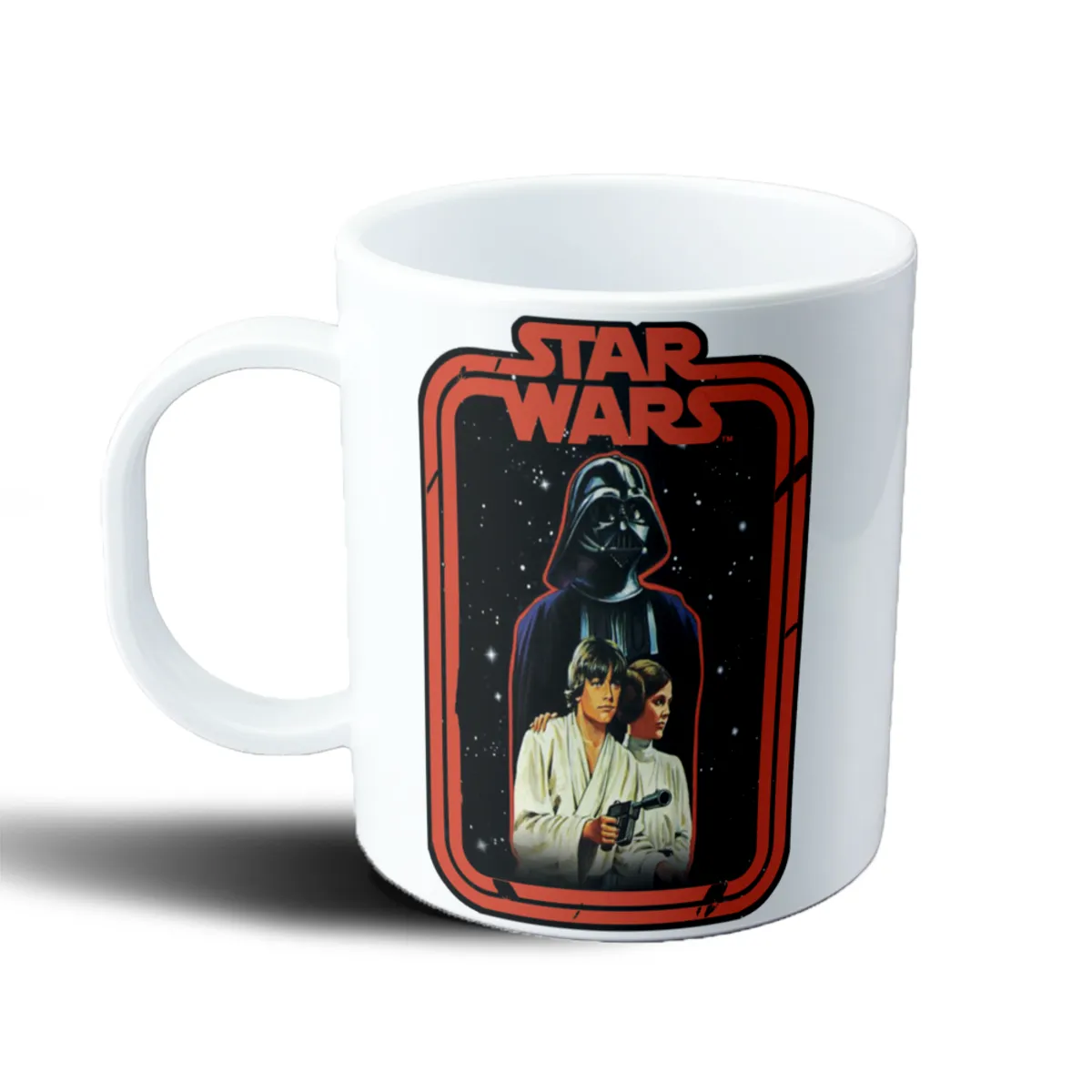 Taza de Plástico Star Wars Darth Vader Luke y Leia Retro - vista 2