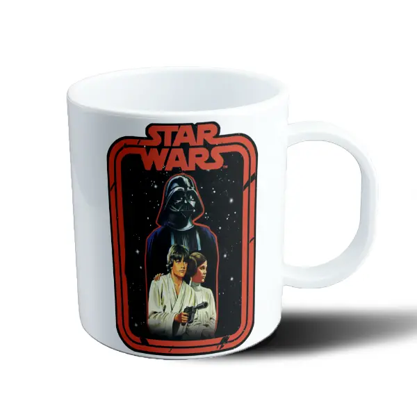 Taza de Plástico Star Wars Darth Vader Luke y Leia Retro