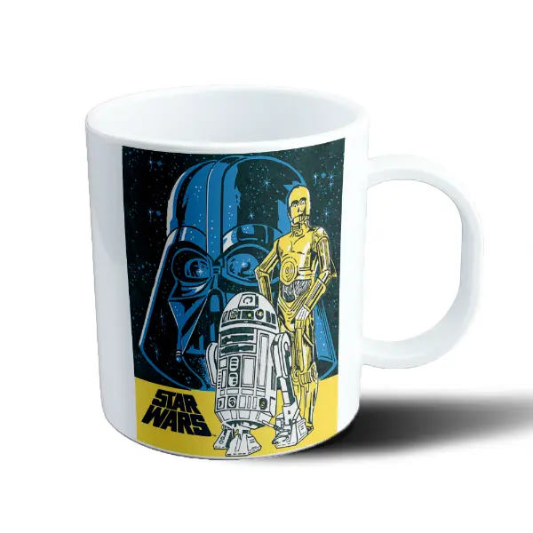 Taza de Plástico Star Wars Darth Vader C-3PO R2-D2 Retro