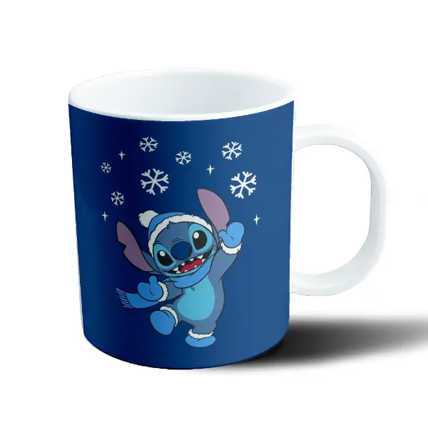 Taza de Plástico Stitch con gorro y bufanda de invierno