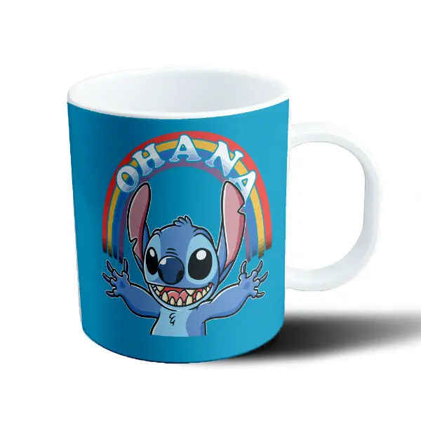 Taza de Plástico Stitch Ohana Arcoíris