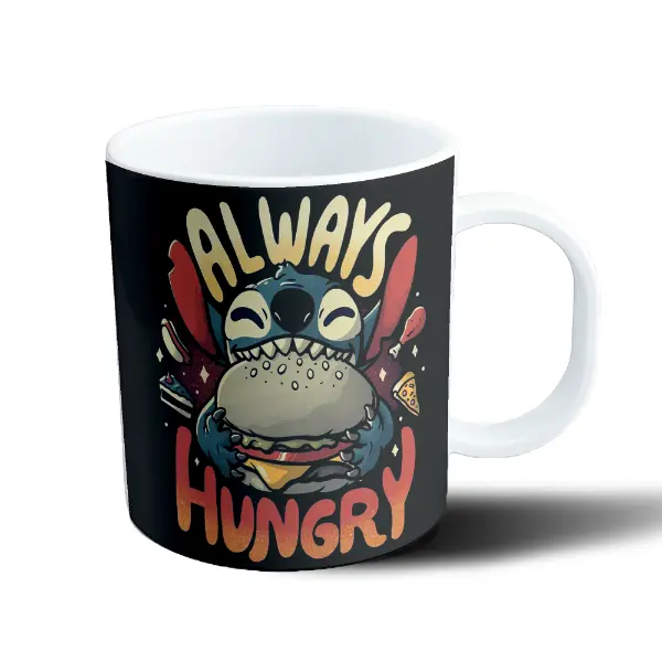 Taza de Plástico Stitch Always Hungry Hamburguesa
