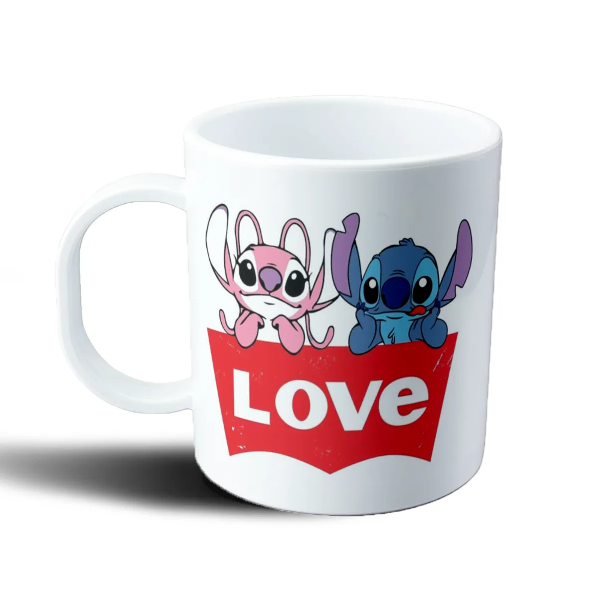 Taza de Plástico Stitch y Angel Love - vista 2