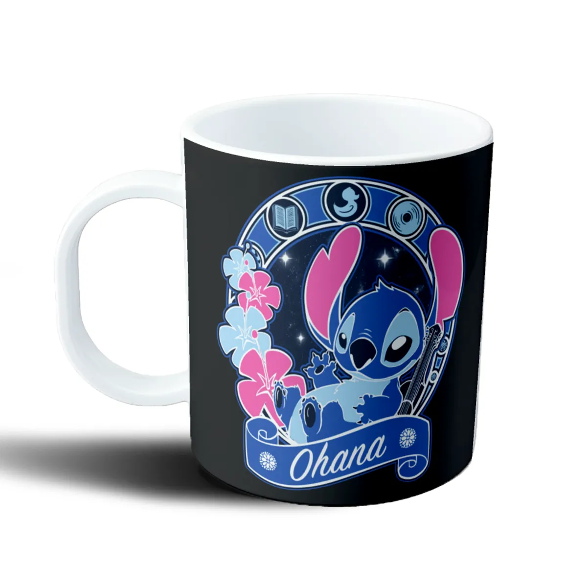 Taza de Plástico Stitch Ohana Flores y Guitarra - vista 2