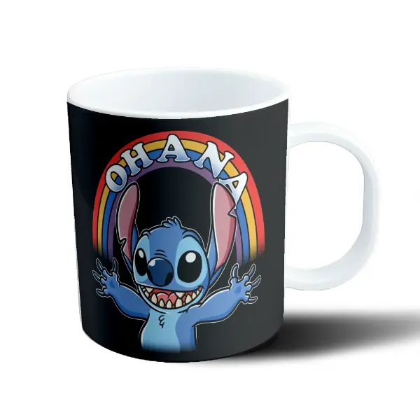 Taza de Plástico Stitch Ohana Arcoíris