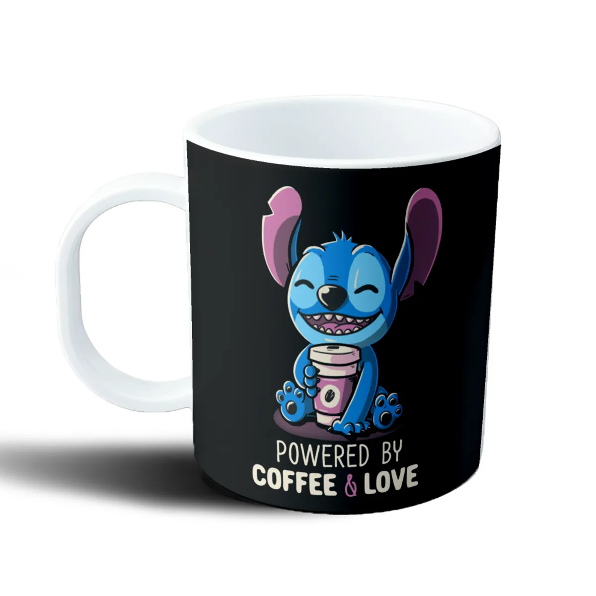 Taza de Plástico Stitch Powered by Coffee & Love - vista 2