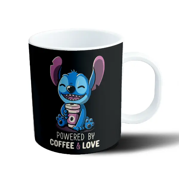 Taza de Plástico Stitch Powered by Coffee & Love