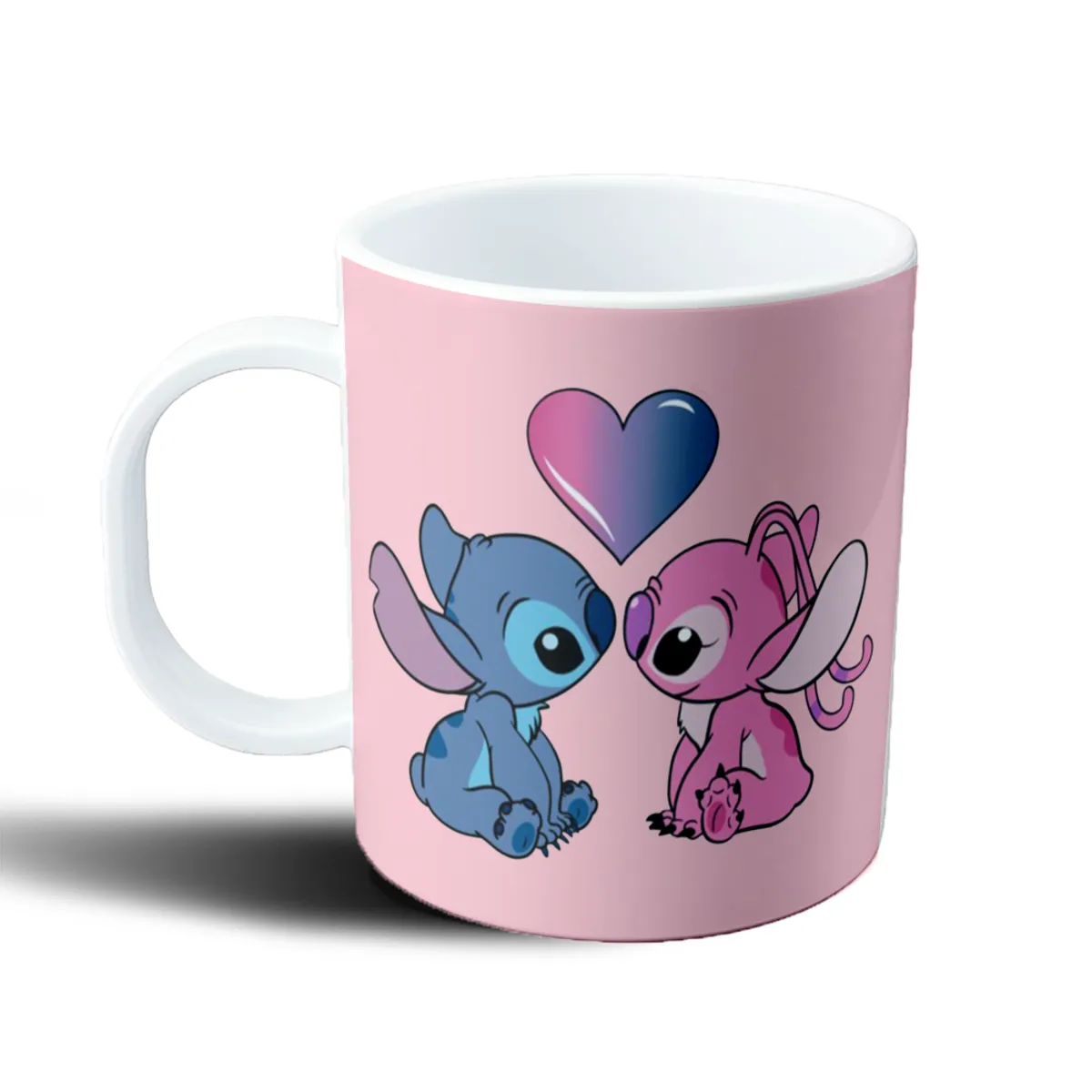Taza de Plástico Stitch y Angel Corazón - vista 2