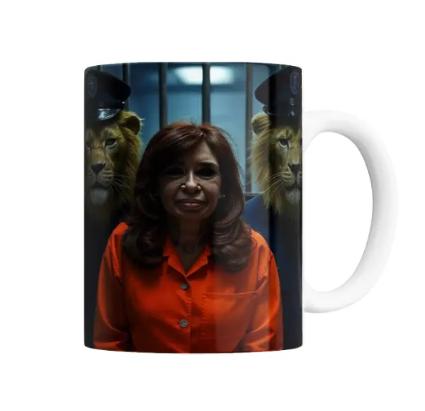 Taza de Cerámica Cristina Presa Policías Leones
