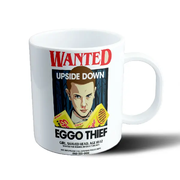 Taza de Plástico Stranger Things Eleven Wanted Eggo Thief