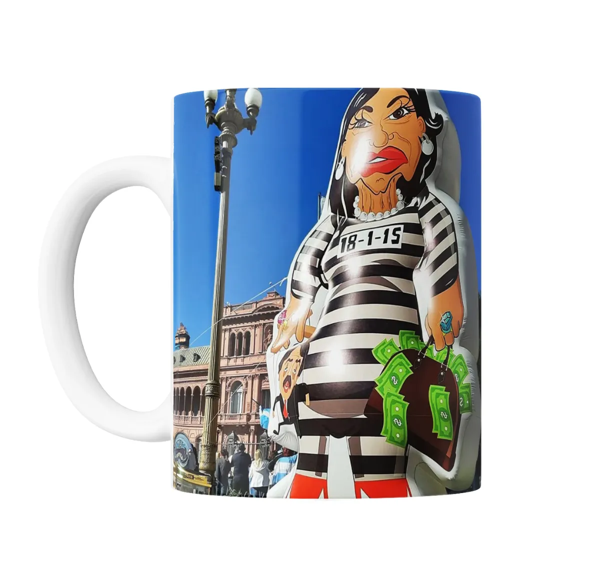 Taza de Cerámica Cristina Presa Globo Inflable Casa Rosada - vista 2