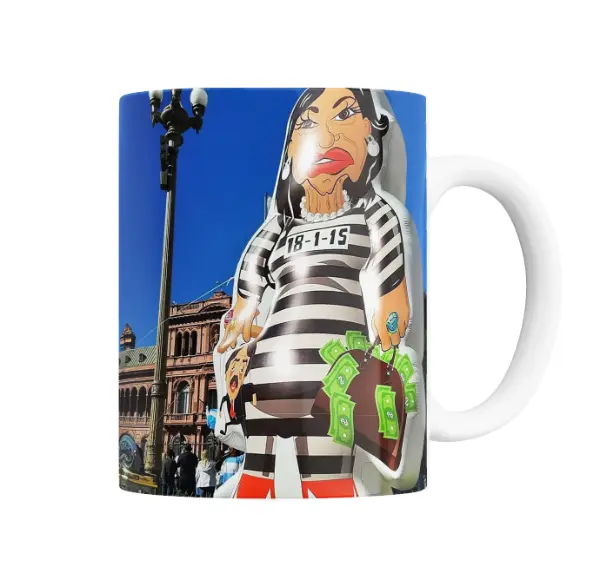 Taza de Cerámica Cristina Presa Globo Inflable Casa Rosada