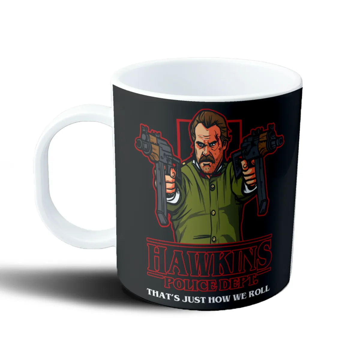 Taza de Plástico Stranger Things Hopper Hawkins Police Dept - vista 2