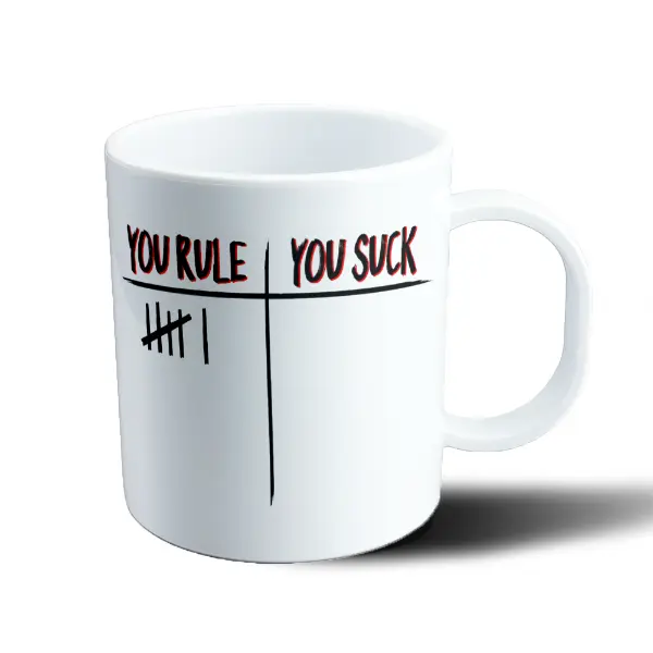 Taza de Plástico Stranger Things You Rule You Suck Marcas de Conteo