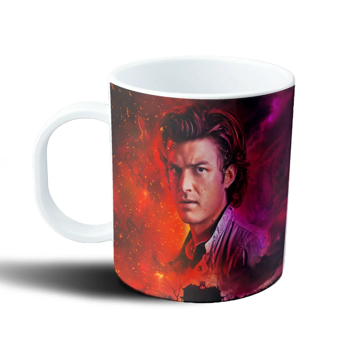 Taza de Plástico Stranger Things Retrato Rojo y Casa - vista 2