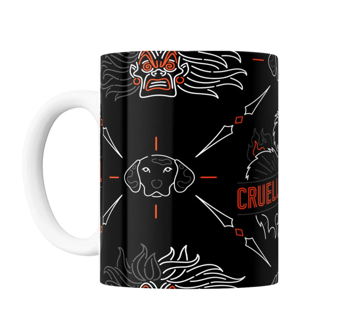 Taza de Cerámica Cruella de Vil Diseño Llamas - vista 2