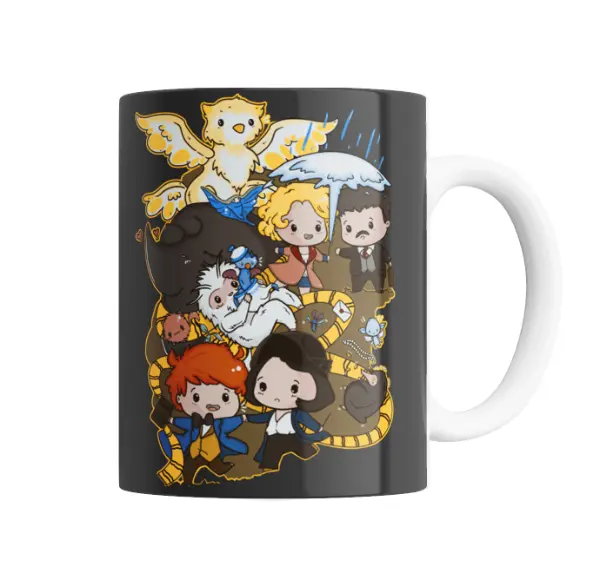 Taza de Cerámica Animales Fantásticos Chibi Newt Tina Queenie Kowalski