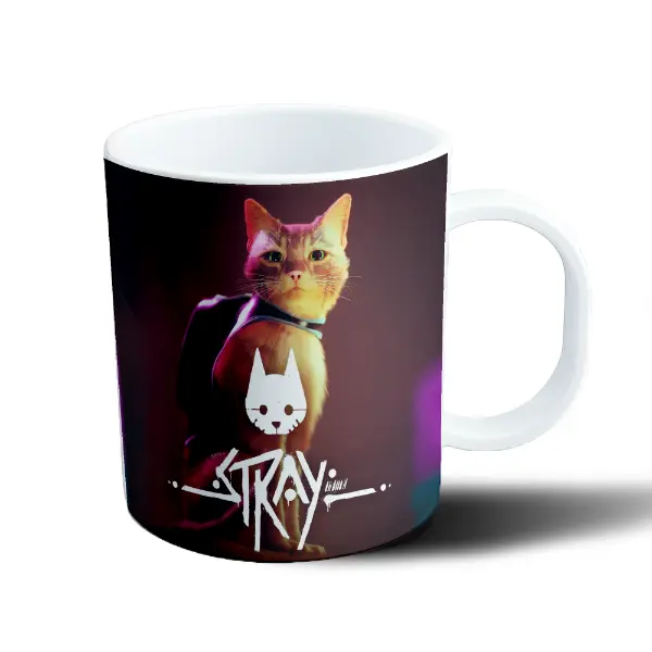 Taza de Plástico Stray Gato Naranja con Logo