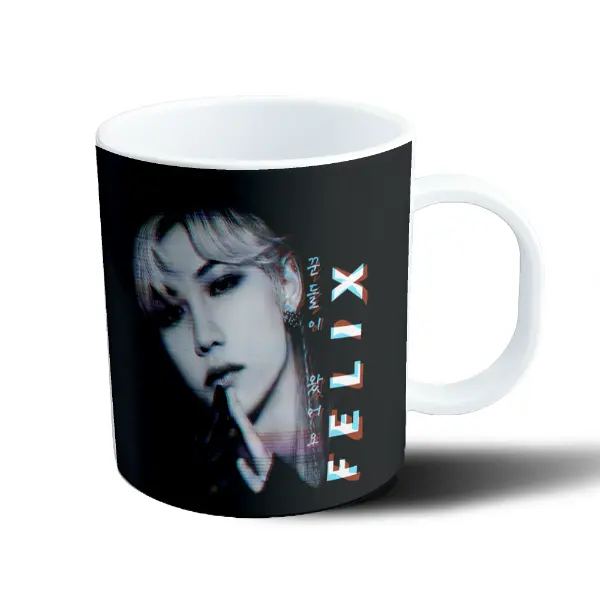 Taza de Plástico Stray Kids Felix Retrato Glitch