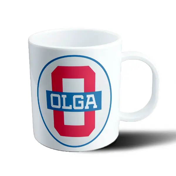 Taza de Plástico Olga Logo Rojo y Azul