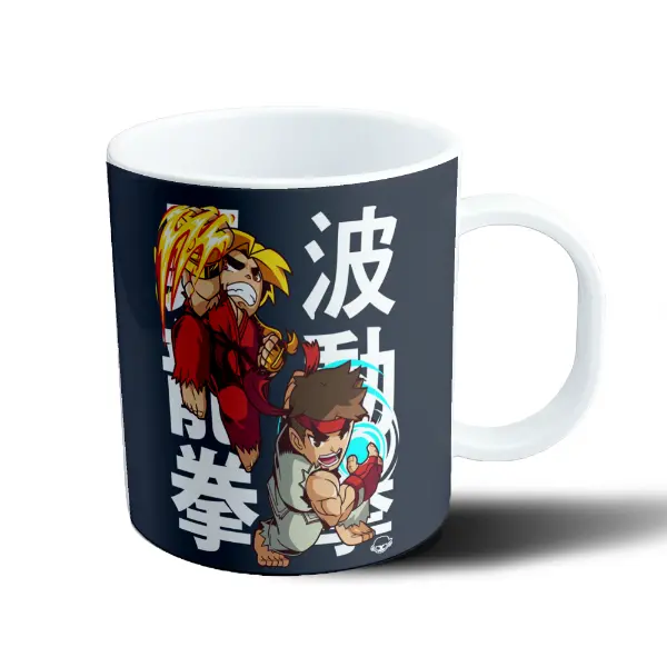 Taza de Plástico Street Fighter Ken y Ryu Chibi