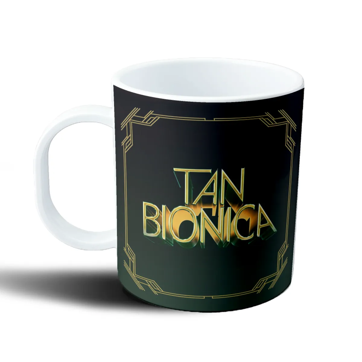 Taza de Plástico Tan Bionica Logo Dorado - vista 2