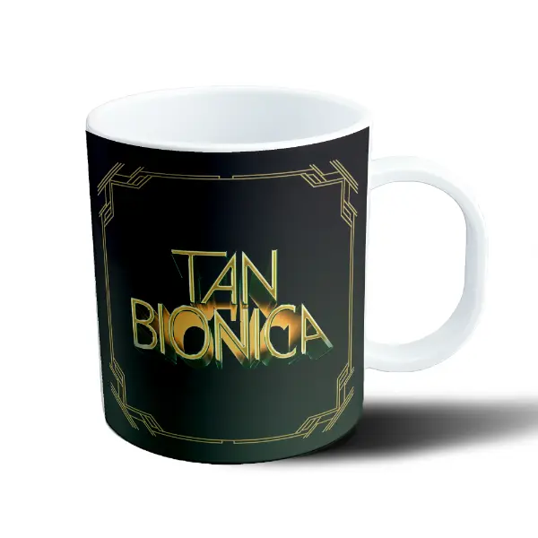 Taza de Plástico Tan Bionica Logo Dorado