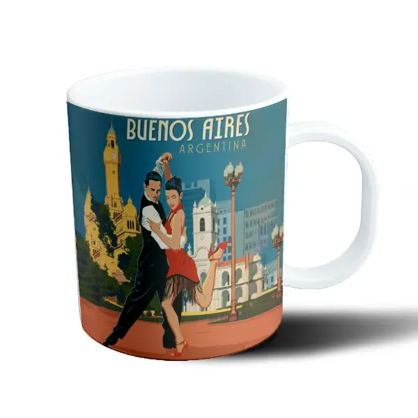 Taza de Plástico Buenos Aires Argentina Tango Vintage