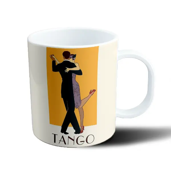 Taza de Plástico Tango Pareja Bailando Art Deco