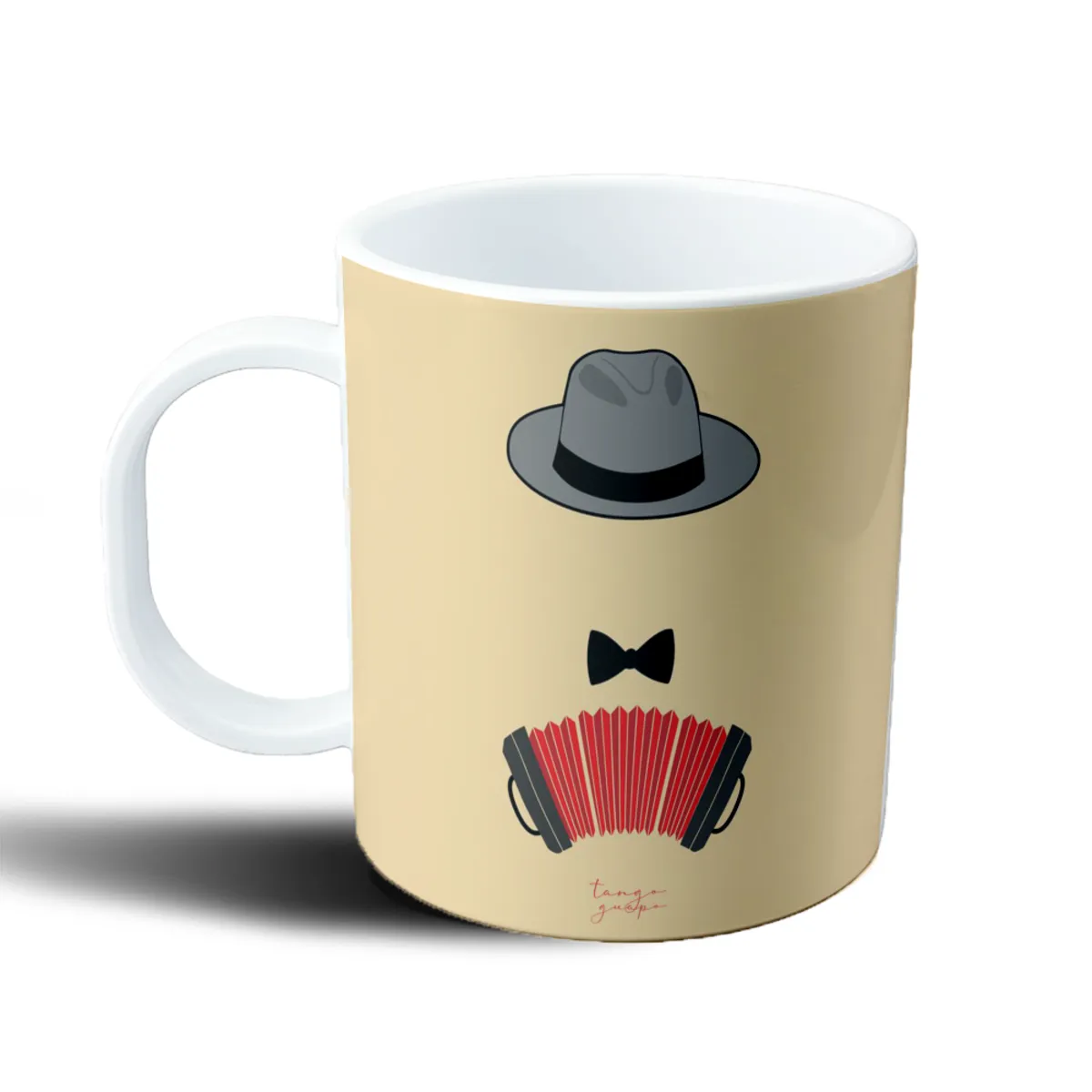 Taza de Plástico Tango Guapo Sombrero Moño y Bandoneón - vista 2