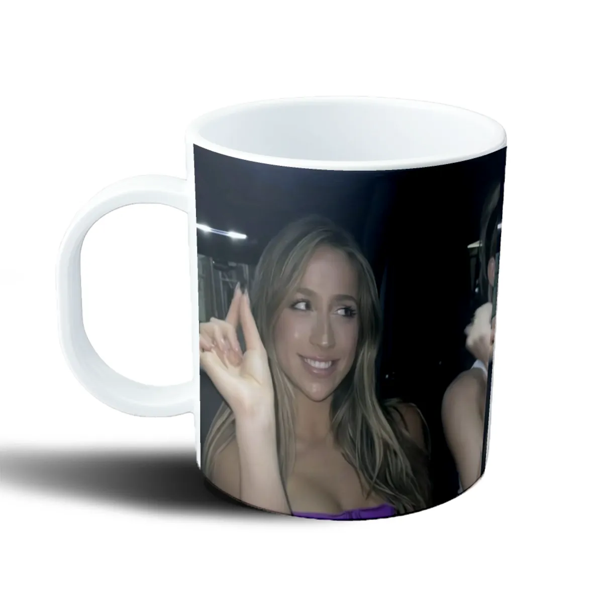 Taza de Plástico Tate McRae Foto Sonriendo Top Violeta - vista 2