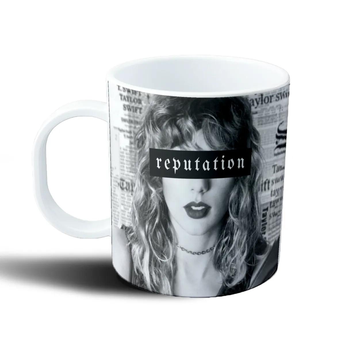 Taza de Plástico Taylor Swift Reputation Blanco y Negro - vista 2