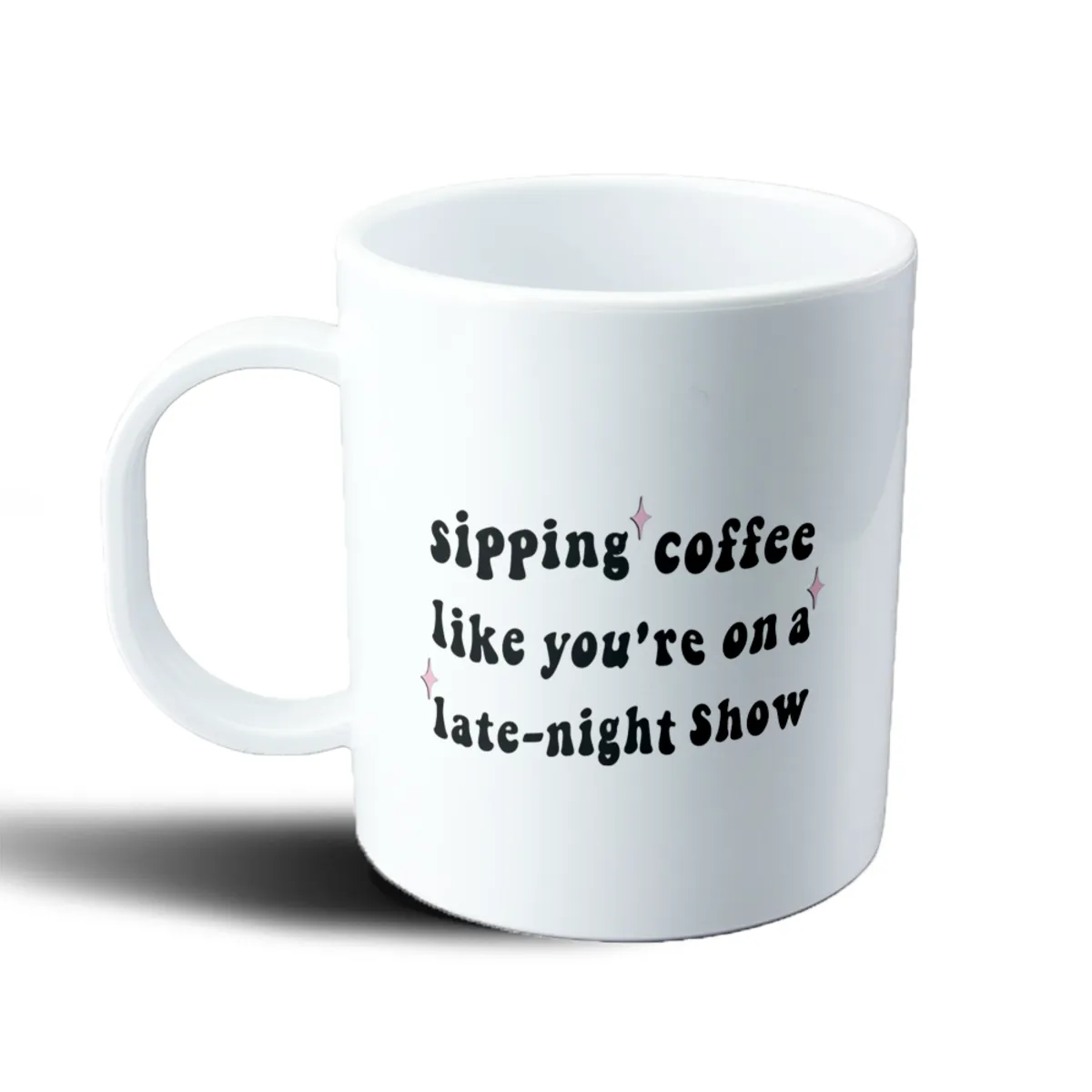 Taza de Plástico Sipping Coffee Like You're On a Late-Night Show - vista 2