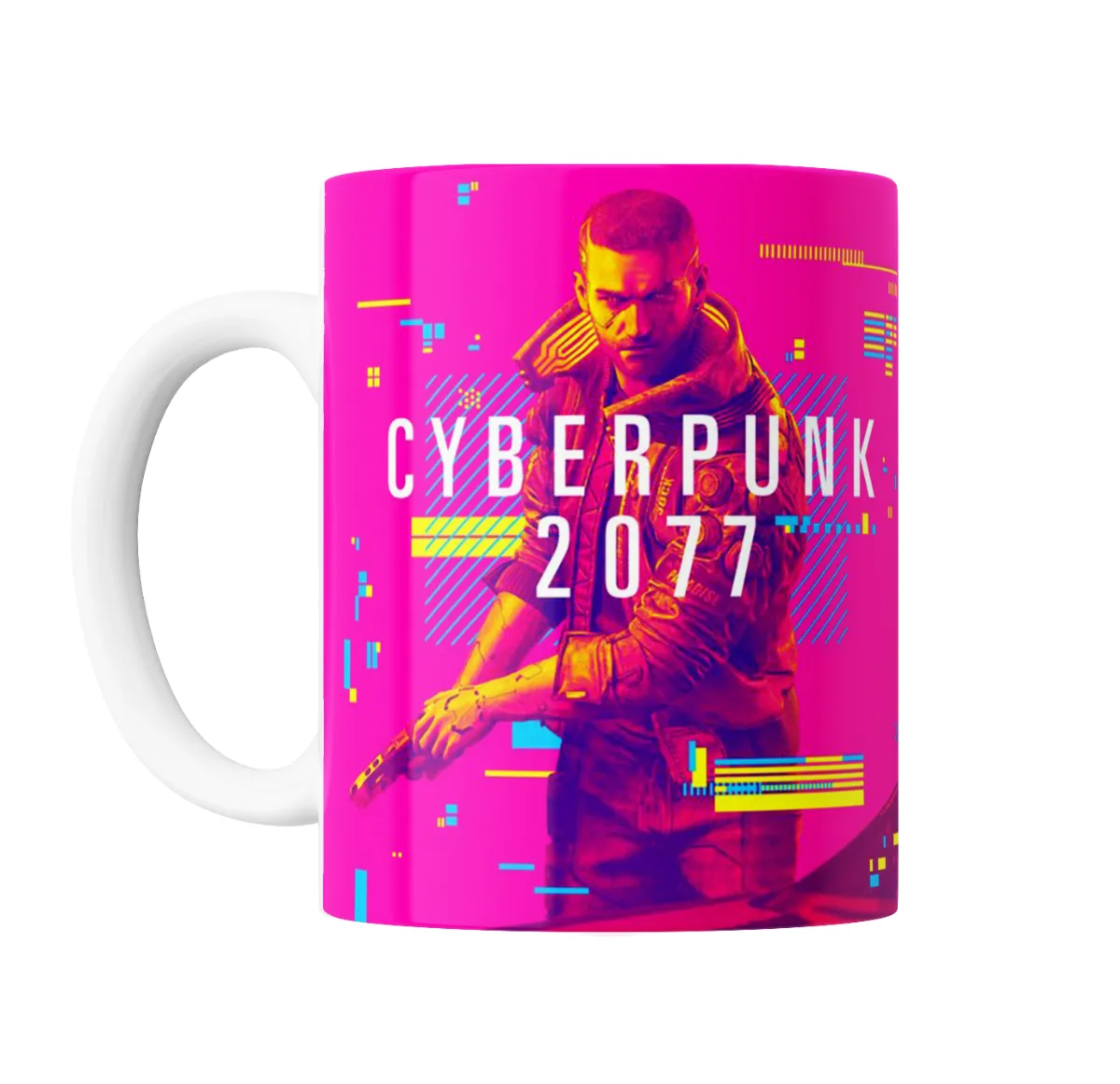 Taza de Cerámica Cyberpunk 2077 V con Pistola - vista 2
