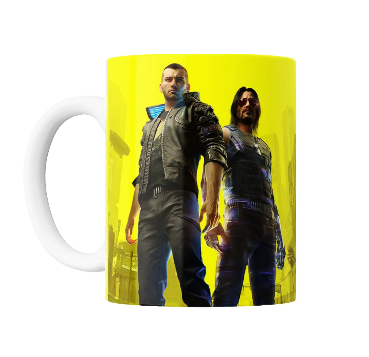Taza de Cerámica Cyberpunk 2077 V y Johnny Silverhand - vista 2