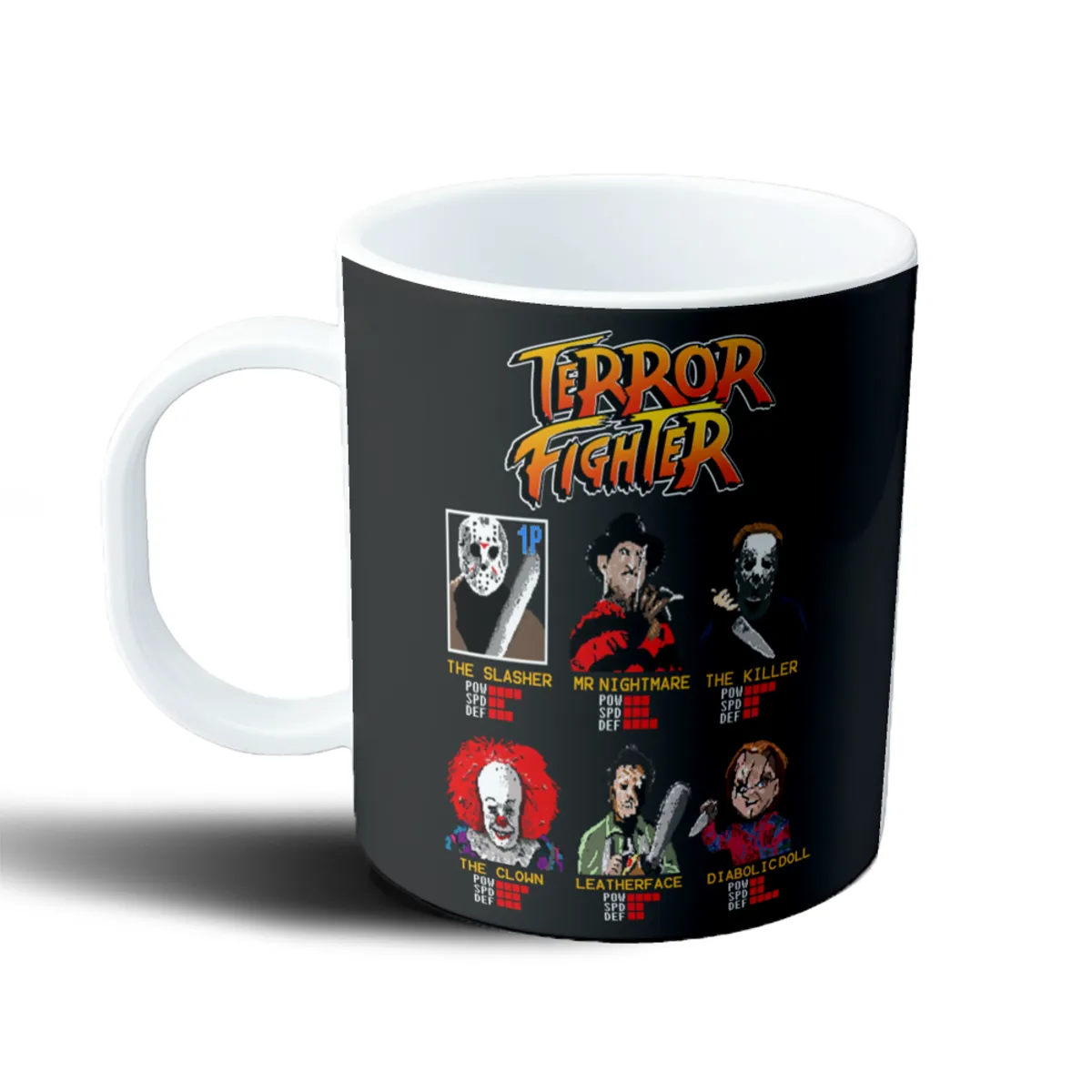 Taza de Plástico Terror Fighter Villanos de Terror Estilo Street Fighter - vista 2